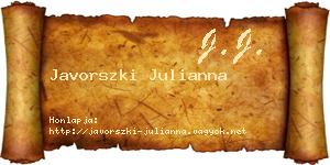 Javorszki Julianna névjegykártya