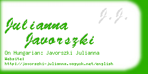 julianna javorszki business card